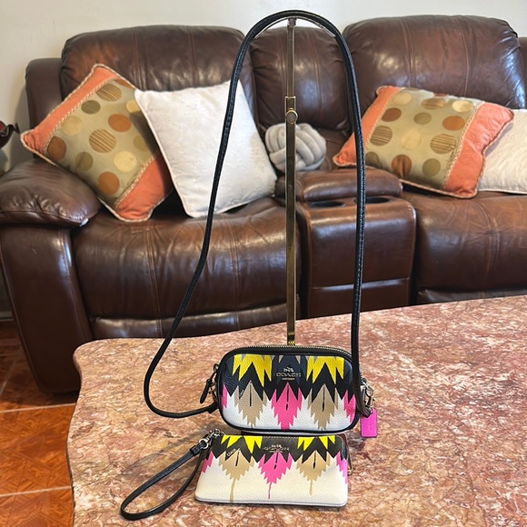 Coach Handbags - Coach tribal shoulder bag w/matching wristlet